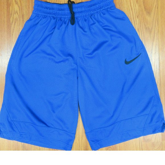 NIKE DRI-FIT POLYESTER ATHLETIC SHORTS ROYAL BLUE - Picture 1 of 4